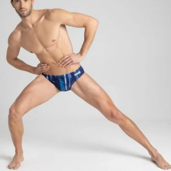 NWT Arena Team Painted Stripes Swim Brief - Picture 2 of 3